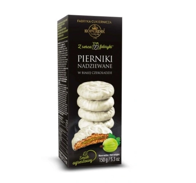 Turta Dulce Cu Gem De Agrise Si Glazura De Ciocolata Alba Kopernik 150G 0